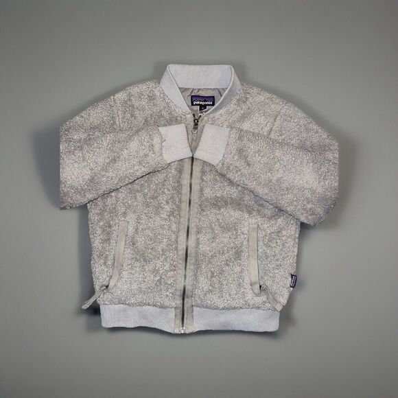 Patagonia‎ Women's Full Zip Grey Fleece Bomber Jacket XS - Picture 1 of 8